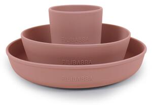 Filibabba Silikonowy zestaw obiadowy Rose