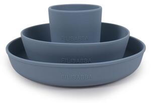 Filibabba Silikonowy zestaw obiadowy Powder blue