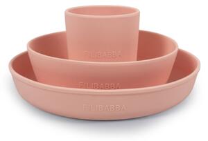 Filibabba Silikonowy zestaw obiadowy Peach