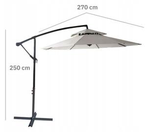 Parasol ogrodowy duży solidny składany 2,7 m z wysięgnikiem regulacja xxl