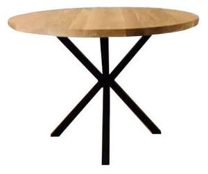 Stół okrągły Klara do salonu jadalni w stylu loft drewniany metalowy