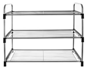 Srebrny metalowy regał na buty – Orion