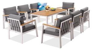 Meble ogrodowe aluminiowe Zakintos Premium 8 biały Garden Point