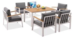 Meble ogrodowe aluminiowe Zakintos Premium 6 biały Garden Point