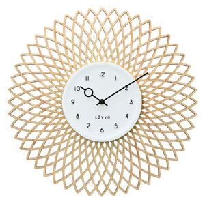 LAVVU Drewniany zegar designerski z płynnie działającym CHIC, śr. 38 cm