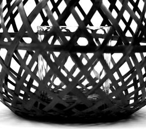Czarny lampion bambusowy Compactor Bamboo Lantern, ⌀ 25 cm
