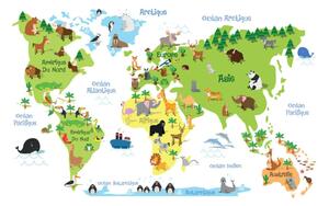 Naklejka ścienna Ambiance Childrens World Map