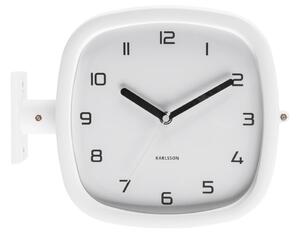 Biały zegar ścienny Karlsson Slides, 29x24,5 cm