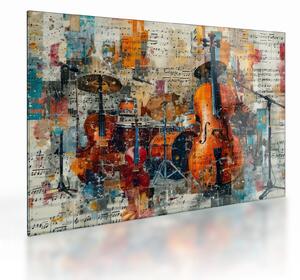 Obraz na szkle - Instrumenty muzyczne (70x50 cm)