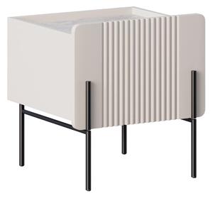 Szafka nocna z szufladą Malmi 45 cm - kaszmir / crema bianca / czarne nóżki