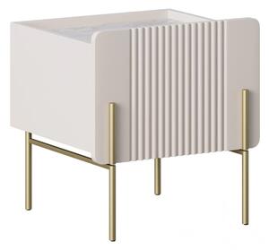 Szafka nocna Malmi 45 cm z szufladą - kaszmir / crema bianca / złote nóżki