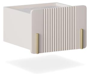 Szafka nocna Malmi 45 cm wisząca z szufladą - kaszmir / crema bianca / złoty