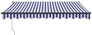 Zwijana markiza, niebiesko-biała, 3x2,5 m, tkanina i aluminium