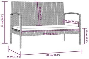 Zestaw Mebli Ogrodowych Komplet Wypoczynkowy Z Poduszkami 8-Częściowy Czarny Rattan Na Taras Balkon Ogród
