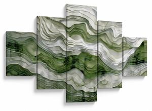Obraz - Zielone i białe zmarszczki (125x70 cm)