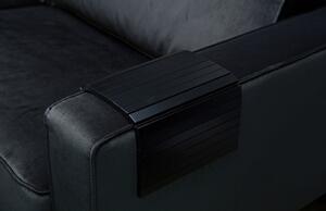 Czarna elastyczna drewniana podkładka na podłokietnik sofy WOOOD Tray