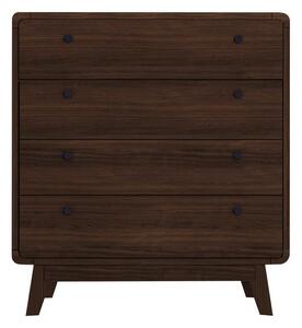 Ciemnobrązowa wysoka komoda w dekorze orzecha 80x88 cm Caitlin – Støraa
