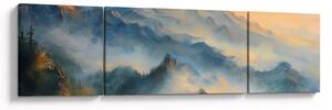 Obraz - Malowany górski krajobraz (170x50 cm)