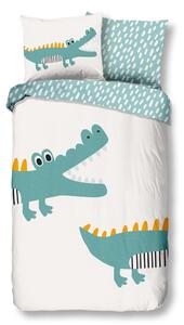 Dziecięca pościel bawełniana Good Morning Crocodile, 140x220 cm