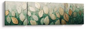 Obraz - Złoto-zielone liście (170x50 cm)
