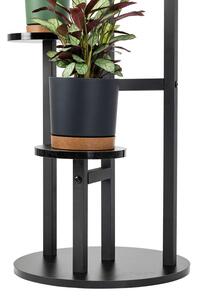 Uniwersalny stojak na kwiaty kwietnik na 6 doniczek 4-poziomowy FINO (Czarny)