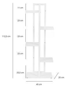 Uniwersalny stojak na kwiaty kwietnik na 6 doniczek 5-poziomowy TOWER (Biały)
