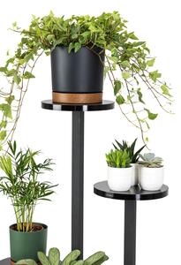 Uniwersalny stojak na kwiaty kwietnik na 6 doniczek 4-poziomowy FINO (Czarny)