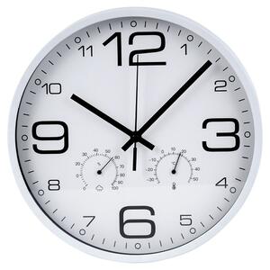 Zegar ścienny biały z termometrem higrometrem 30 cm