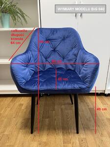 Krzesło Tapicerowane BiG 040 - Welur Różowe Dostawa 0Zł