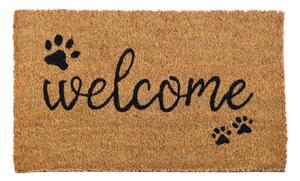 Wycieraczka pod drzwi „Welcome' z łapką 55 x 33 cm, brązowa