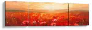 Obraz - Pole maków (170x50 cm)