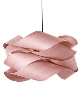 LZF LAMPS Lampa wisząca Link, możliwość ściemniania, fioletowy / różowy / bladoróżowy, salon / jadalnia, drewno, design