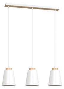BOLERO 3 WHITE 443/3 wisząca lampa styl skandynawski drewno biała