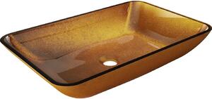 Mexen Megan szklana umywalka nablatowa 56 x 36 cm, złota - 24135650