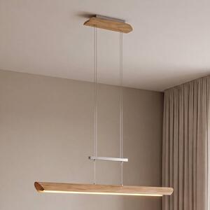 Elobra Lampa wisząca Colombia, możliwość ściemniania, jasne drewno, salon / jadalnia, drewno, nowoczesny
