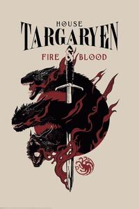 Plakat, Obraz Game of Thrones - House Targaryen, (61 x 91.5 cm)
