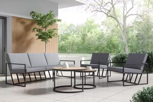 Zestaw mebli ogrodowych Sun 2 - 2x fotel sofa 3-osobowa stolik2w1 na taras z metalu