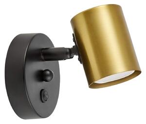 LAMPA ŚCIENNA KINKIET NOWOCZESNY CZARNO-MOSIĘŻNY DORA W1