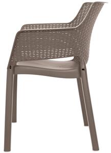 Meble ogrodowe 10-osobowe krzesła EVA + stół JULIE DOUBLE - cappuccino