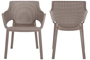 Meble ogrodowe 6-osobowe GIRONA stół i krzesła EVA- cappuccino