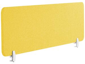 Przegroda na biurko dźwiękochłonna tapicerowana 130 x 40 cm żółta Wally Beliani
