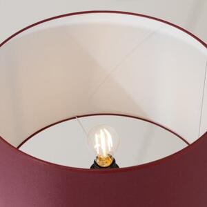 Lampa stojąca podłogowa z abażurem burgundowym trójnóg drewniany 1xE27 15W SKUMRA Pure Lume