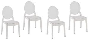 Zestaw 4 krzeseł do jadalni nowoczesne akrylowe transparentne Merton Beliani