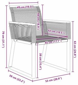 Zestaw Mebli Ogrodowych Komplet Jadalniany 5-Częściowy Czarny Metal Na Taras Balkon Ogród