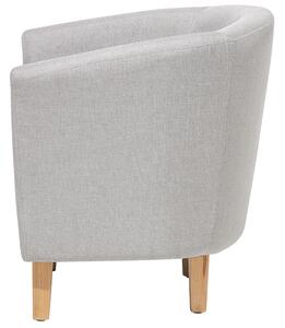 Fotel tapicerowany z podnóżkiem w stylu retro drewniane nóżki szary Holden Beliani