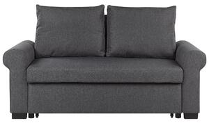 Sofa rozkładana ciemnoszara poliester 2-osobowa kanapa retro Silda Beliani