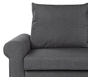 Sofa rozkładana ciemnoszara poliester 2-osobowa kanapa retro Silda Beliani