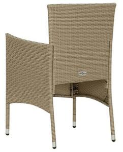 Zestaw Mebli Ogrodowych Komplet Jadalniany Z Poduszkami 9-Częściowy Beżowy Rattan Na Taras Balkon Ogród