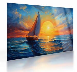Obraz na szkle - Żaglówki (70x50 cm)