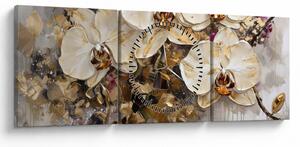 Obraz - Storczyki (z zegarem) (90x30 cm)